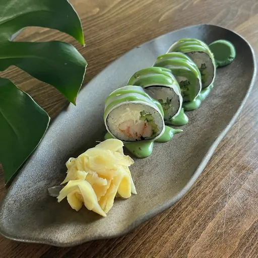 Фреш-ролл с креветкой, сливочным сыром и соусом васаби, 4 шт