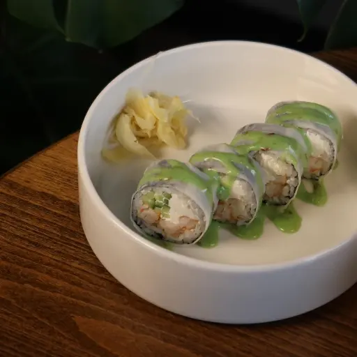 Фреш-ролл с креветкой, сливочным сыром и соусом васаби, 4 шт